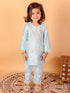 Vastramay SISHU Girls' Aqua Blue Viscose Kurta And Straight Pant Set